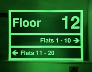 Glow in the dark signage